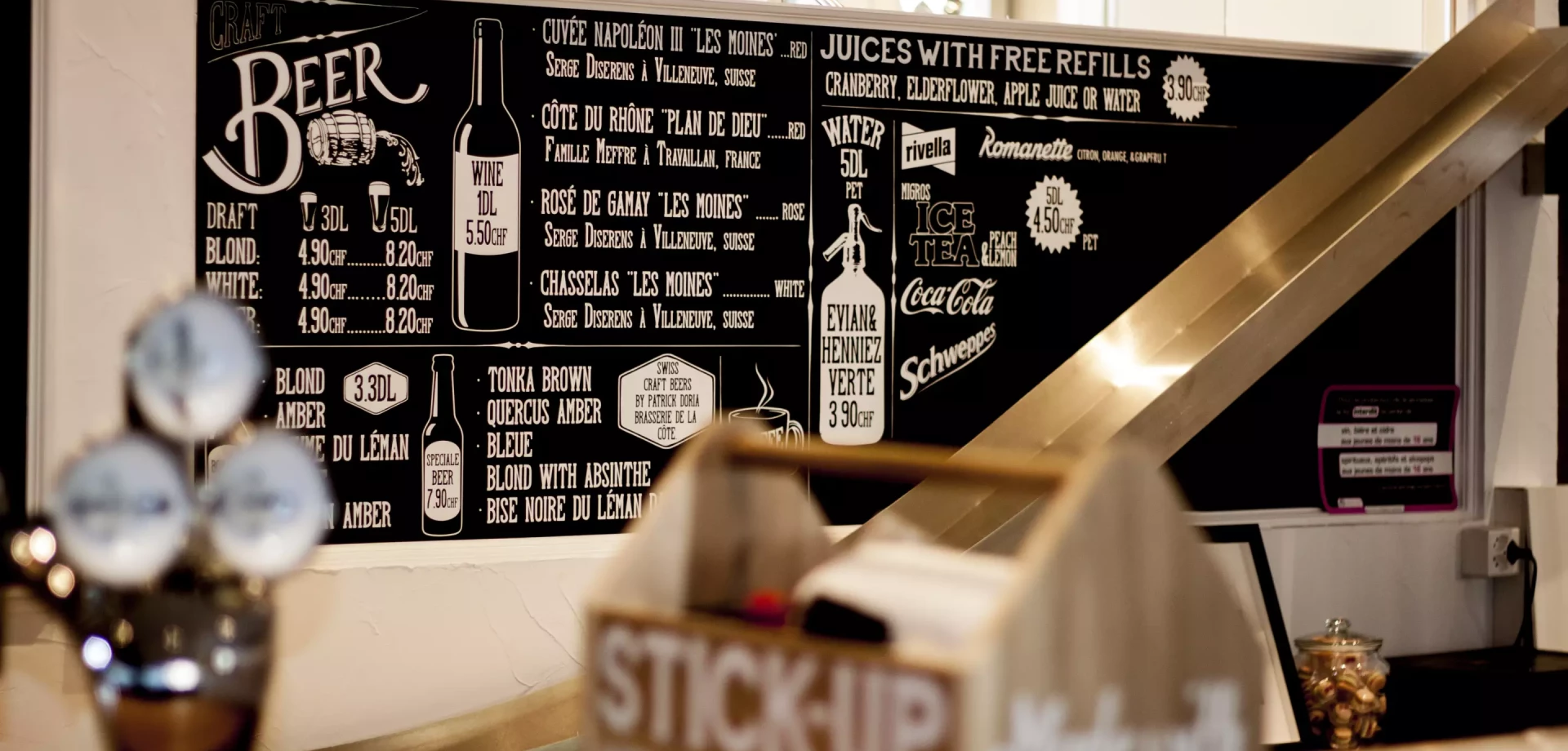 menu ardoise de restaurant