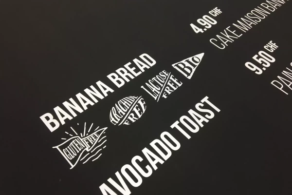 menu ardoise d'un restaurant