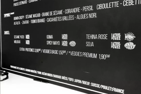 menu ardoise d'un restaurant