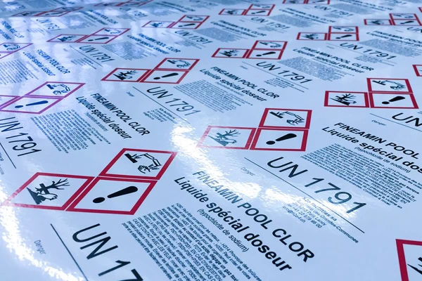 des étiquettes imprimées pour bidons industriels