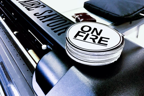 fabrication de bumper stickers ronds