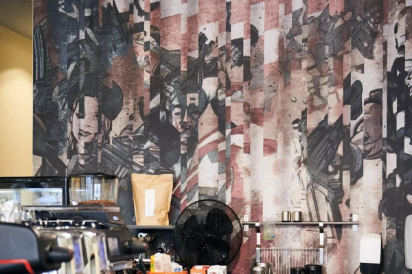 photo d'une tapisserie colorée