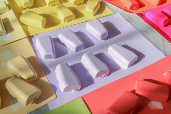 petites pièces en plastique de couleur