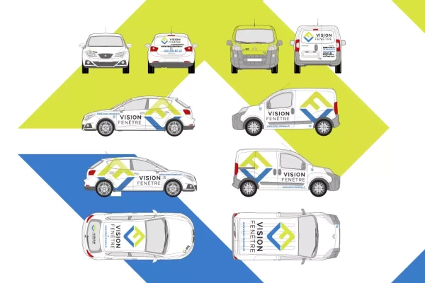 un exemple de branding d'une camionnette d'entreprise