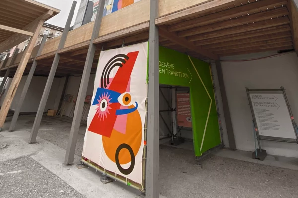 une bâche micro perforées imprimée