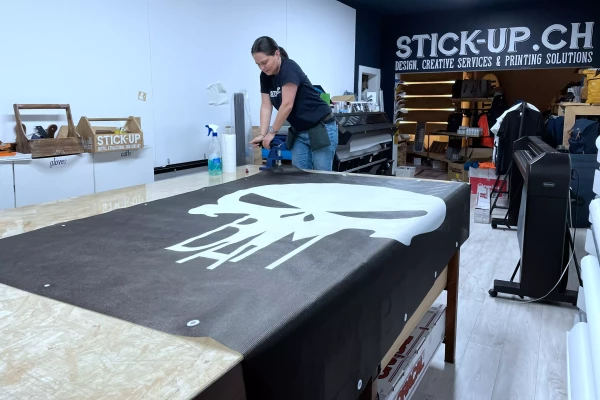 fabrication et assemblage technique d'une bâche de chantier