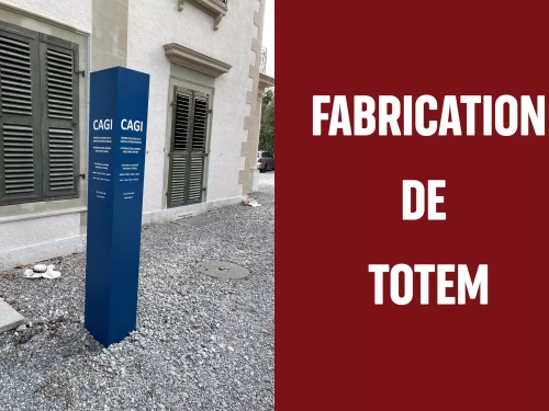 photo d'un totem bleu