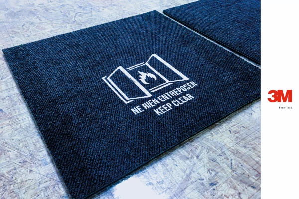 marquage sur moquette de bureau pour le feu