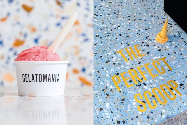 image publicitaire pour un magasin de glaces