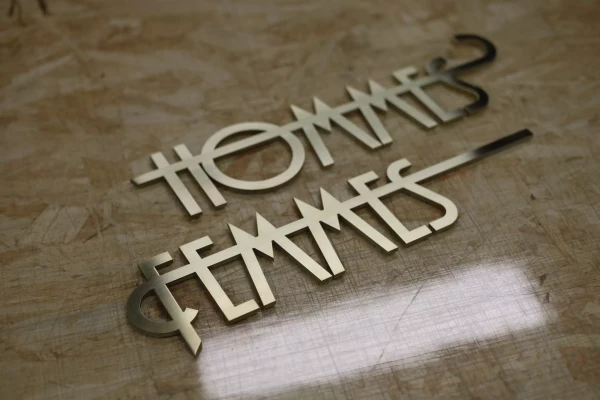 signalétique wc homme - femme en laiton