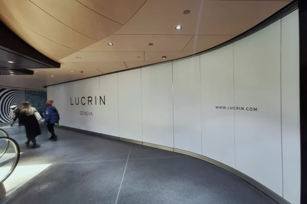 devanture de vitrine preview publicitaire à Genève