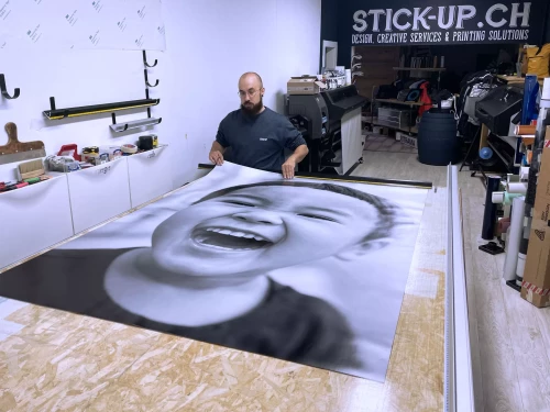 impression d'une photo d'un portrait en grand format